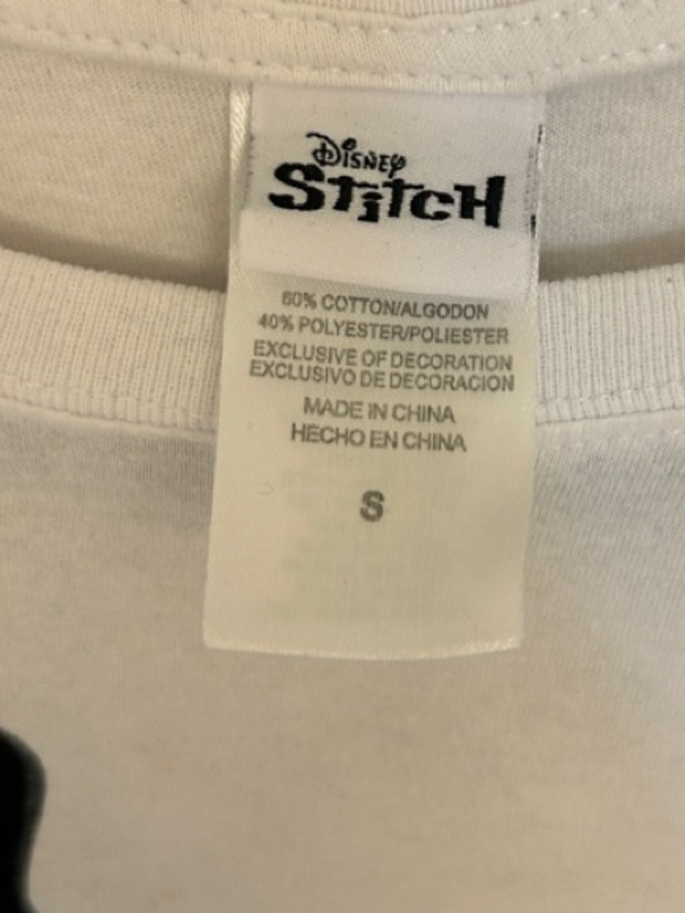 Disney Cotton Blend White Tee with Blue Stitch Sz Small - Picture 2 of 5